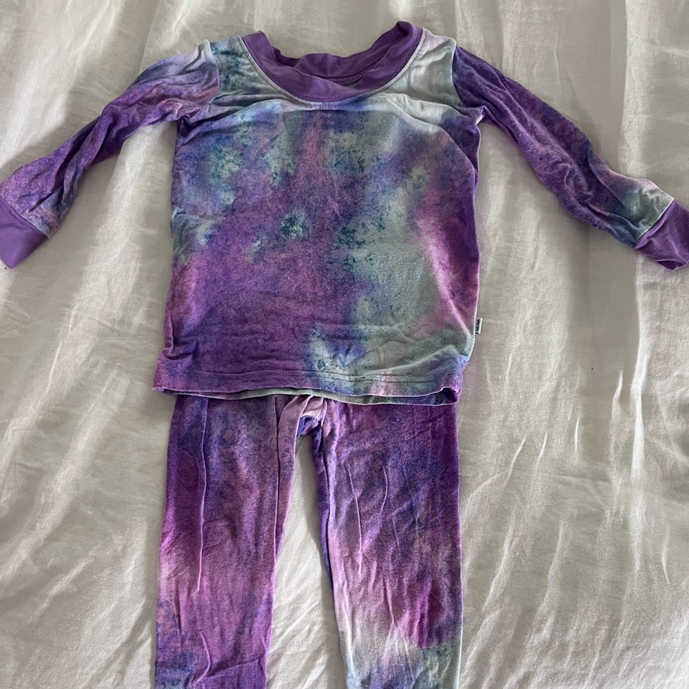 Little Sleepies - Purple Watercolor Long Sleeve Pajamas